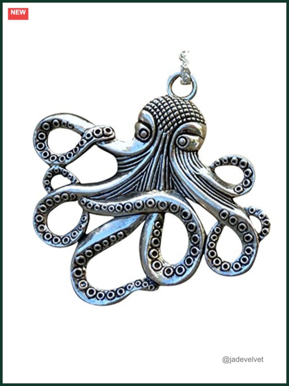 Steampunk Octopus Pendant Necklace Antique Bronze Finish 18" Chain